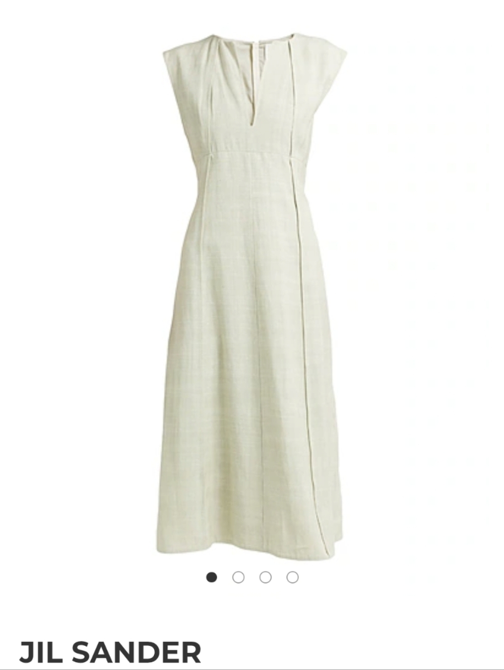 Jil Sander Sleeveless Light Sage V-Neck Midi Dress